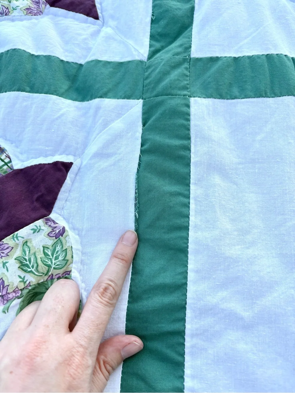 2 Vintage Beautiful Hand Stitched Floral Patchwork Twin Size Quilts